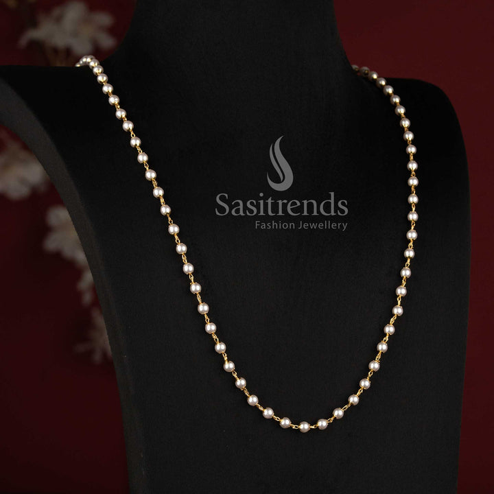 One Gram Micro Gold Plated Traditional Necklace with Real Gold Look - Sasitrends