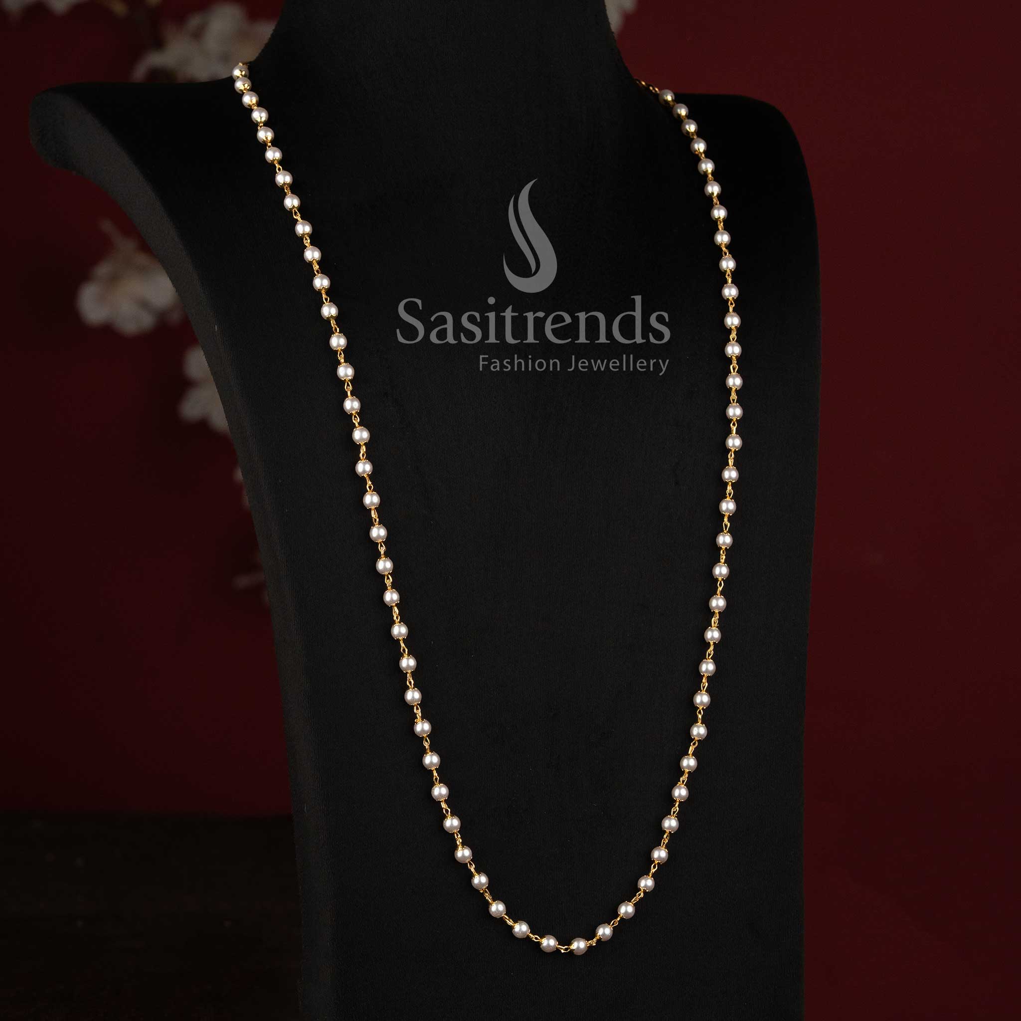 One Gram Micro Gold Plated Traditional Necklace with Real Gold Look - Sasitrends