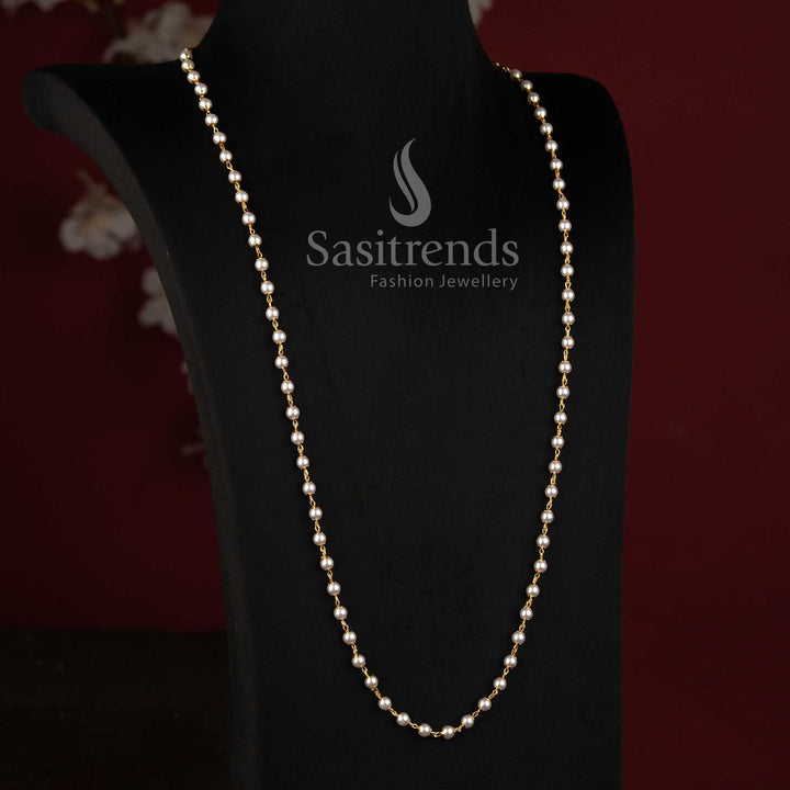 One Gram Micro Gold Plated Traditional Necklace with Real Gold Look - Sasitrends
