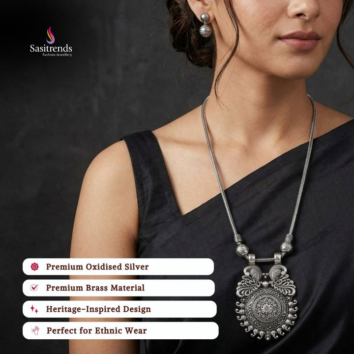 Oxidised jewellery set model image - Sasitrends
