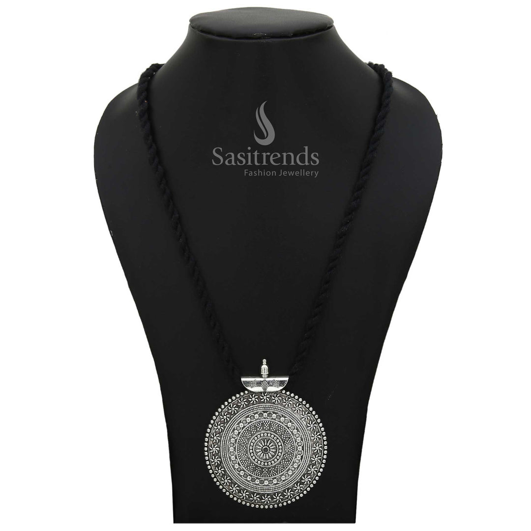 Elegant Niranjana Mandala Pendant on Long Black Thread – Sasitrends