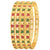 Stunning Traditional Micro Gold Plated Bangles with Floral American Diamond Stones - Trendy Look