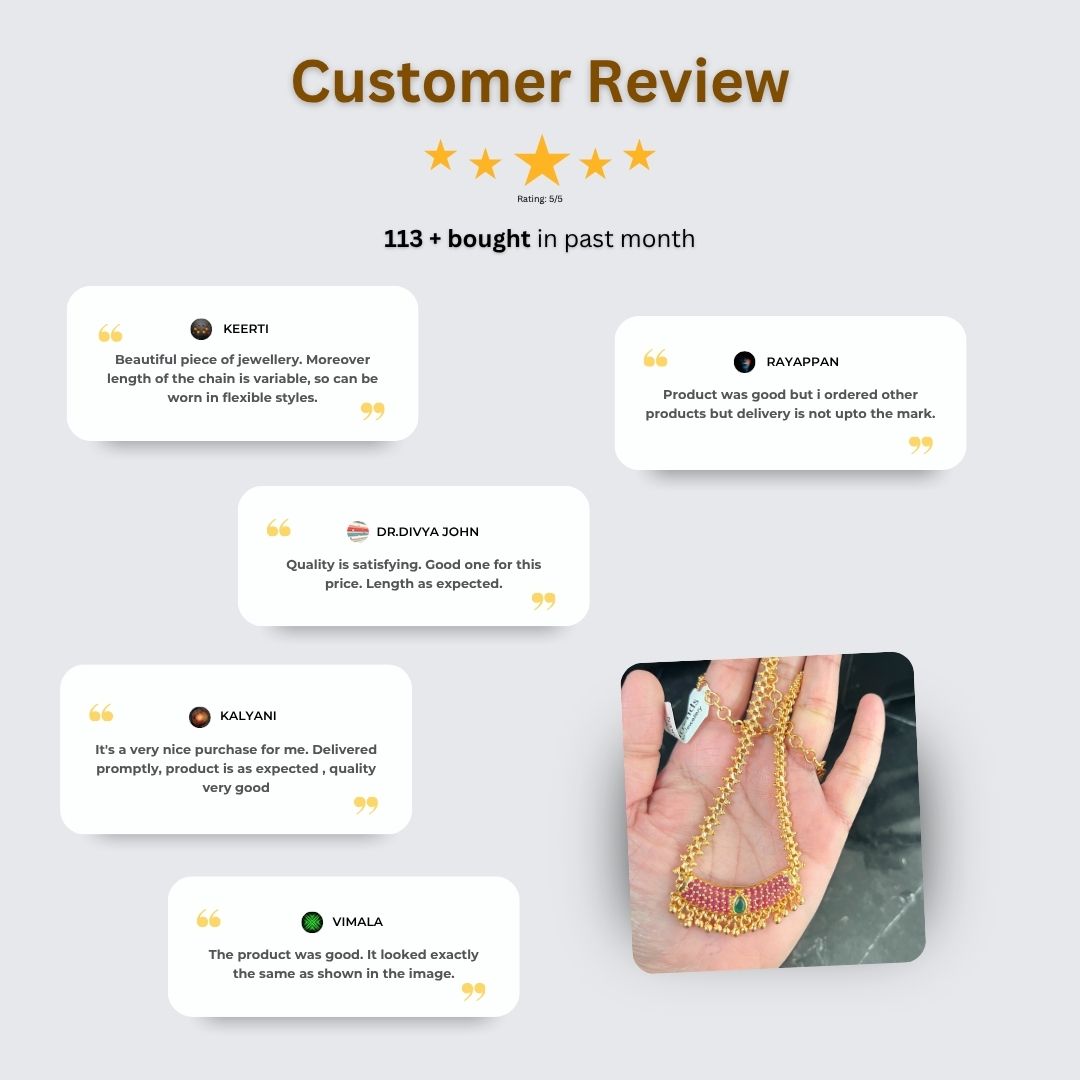 Micro Gold plated haram necklace customer review image - Sasitrends
