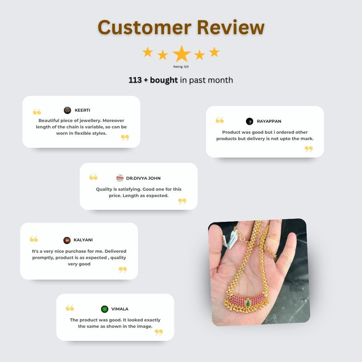 Micro Gold plated haram necklace customer review image - Sasitrends