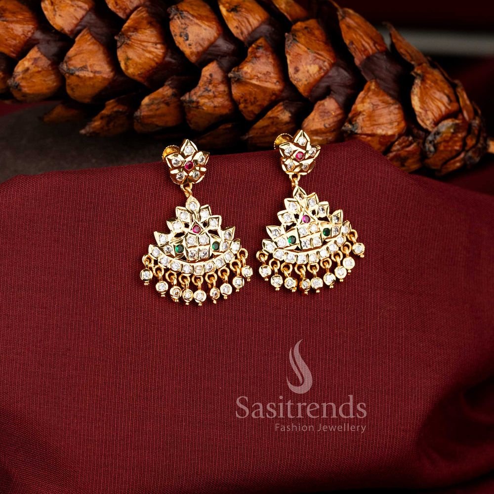 Sasitrends impon micro gold plated trident flower earrings 