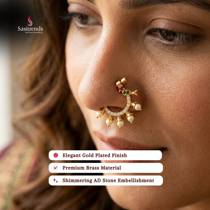 Micro gold plated nose pin model image - Sasitrends