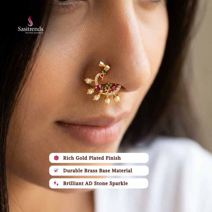 Micro gold plated nose pin model image - Sasitrends