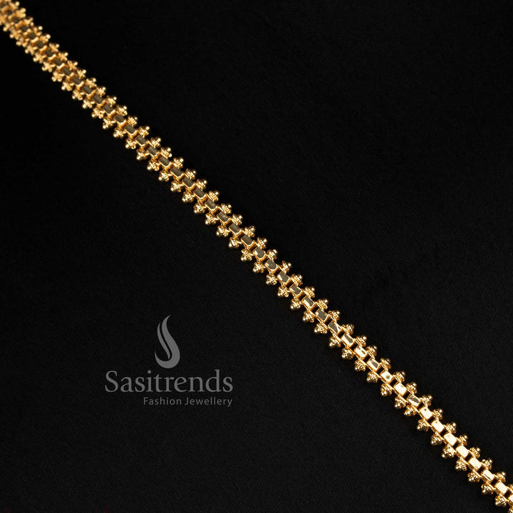 Sasitrends 24K micro gold plated Gajiri necklace with teardrop stone pendant, guaranteed quality and real gold look