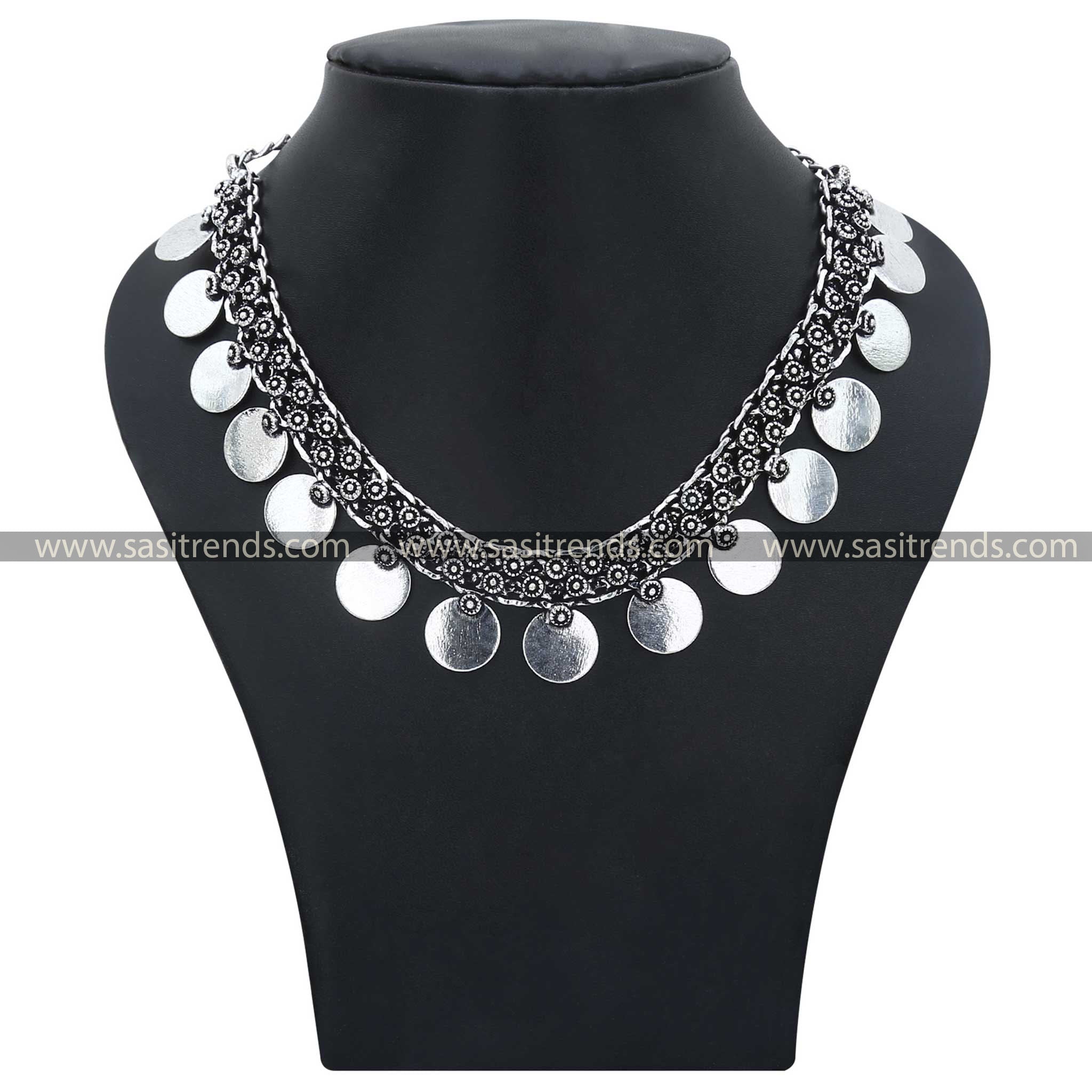 Oxidised coin necklace hotsell
