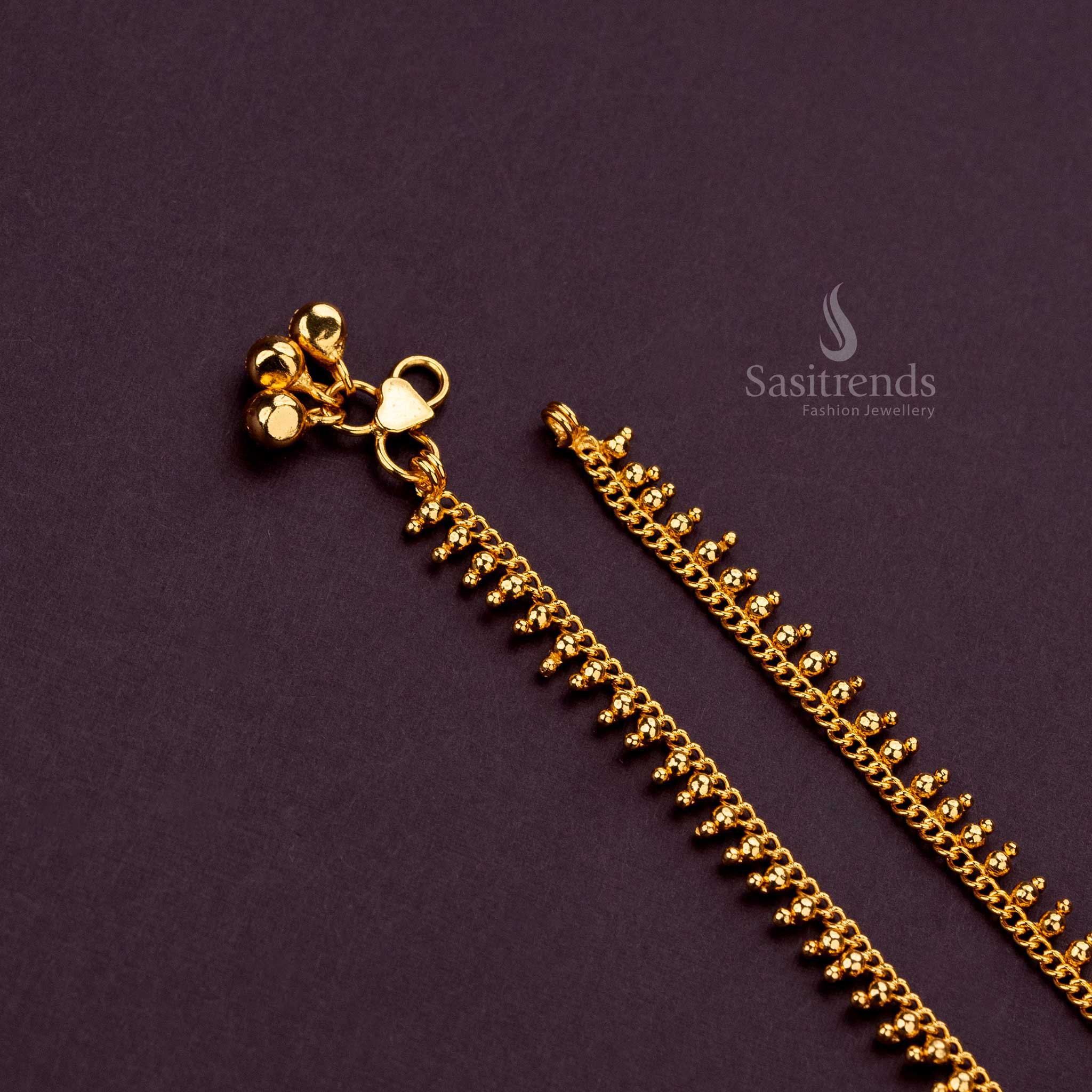 Gold-plated anklet crafted for daily wear, with a luxurious finish and timeless design - Sasitrends