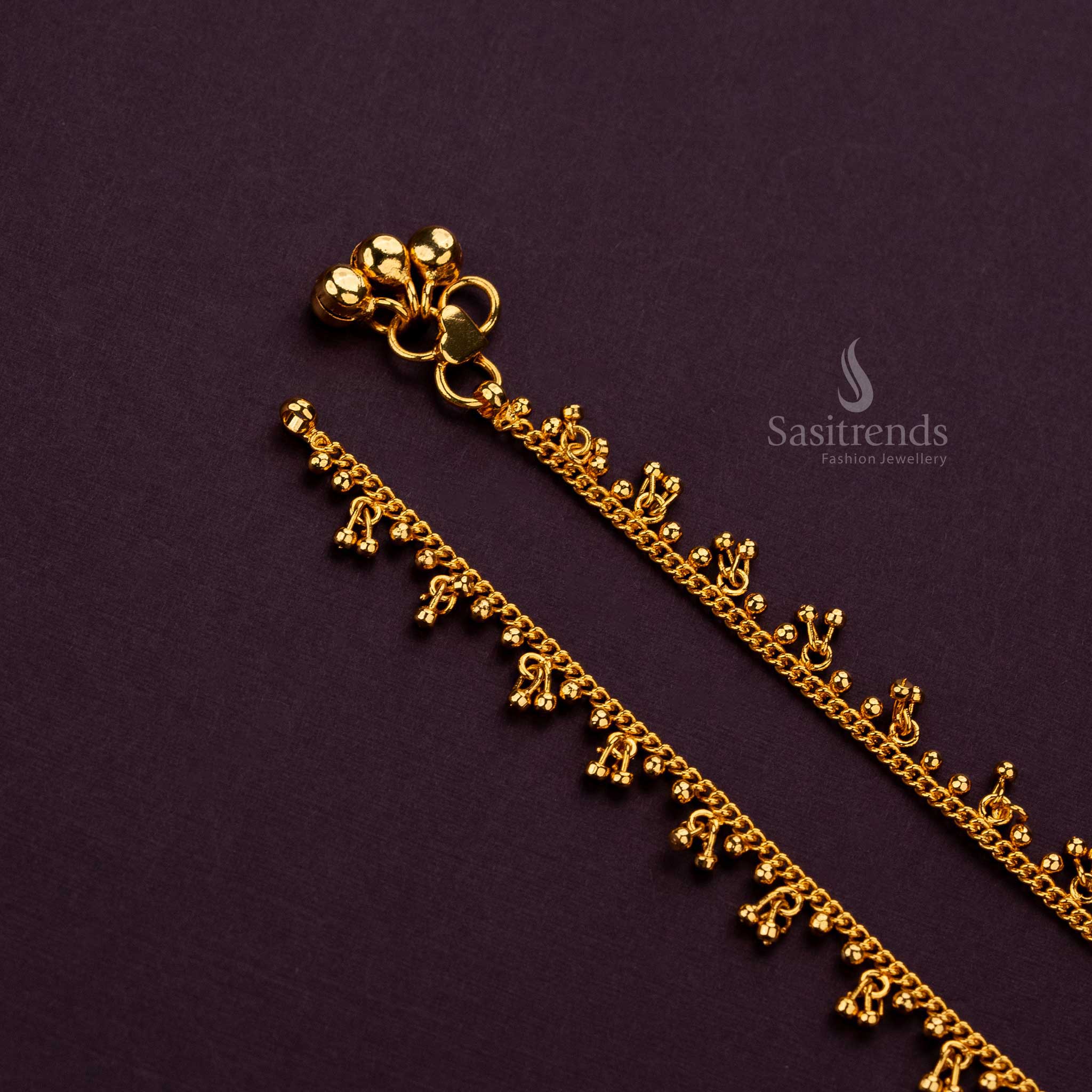 Micro Gold Plated Anklet worn for special occasions and traditional gatherings - Sasitrends