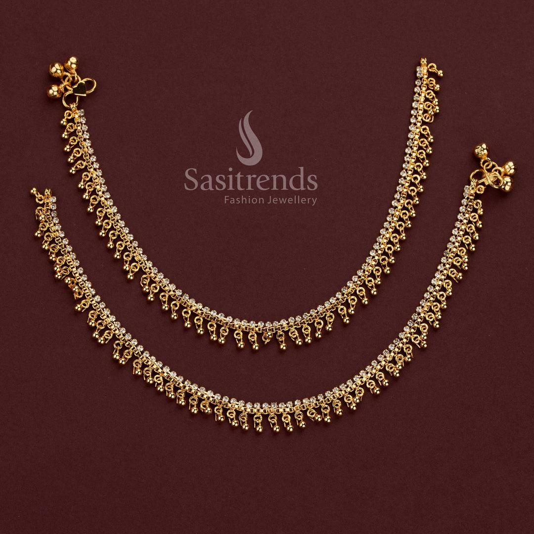 Luxurious anklets designed with rows of sparkling stones - Sasitrends