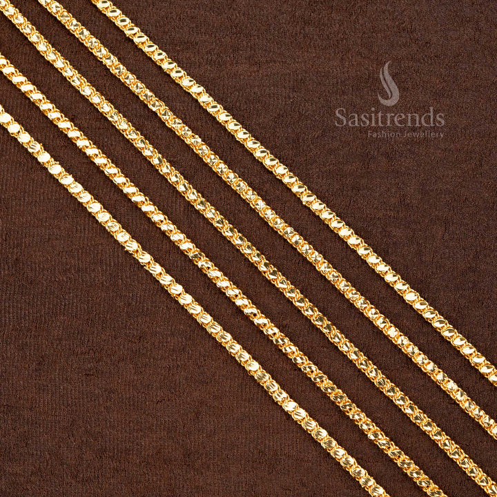 Guaranteed Micro Gold Plated Designer Chain with 4 Intricate Designs - Sasitrends