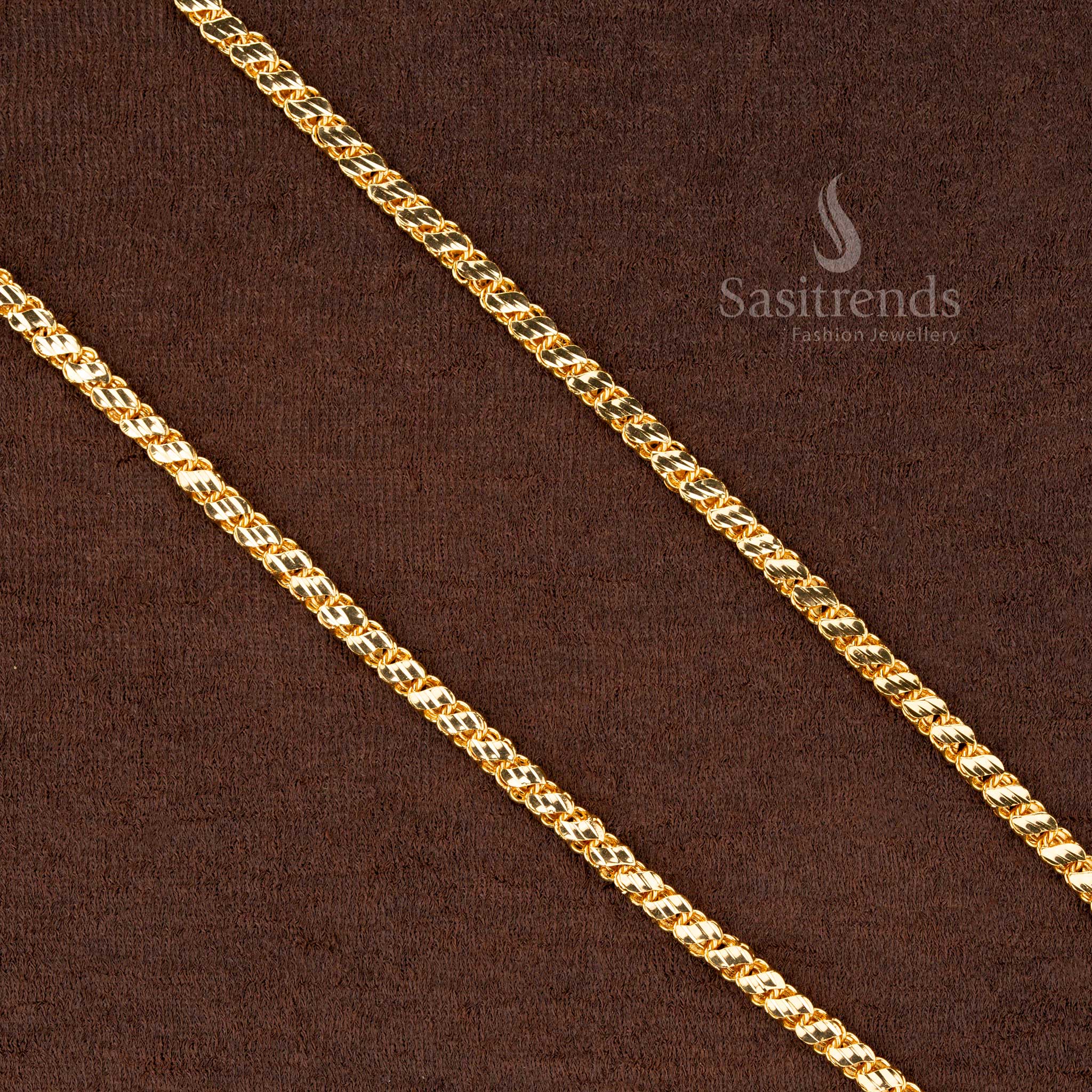 Sleek micro gold plated chain with an S-shaped design, perfect for a modern and stylish look - Sasitrends