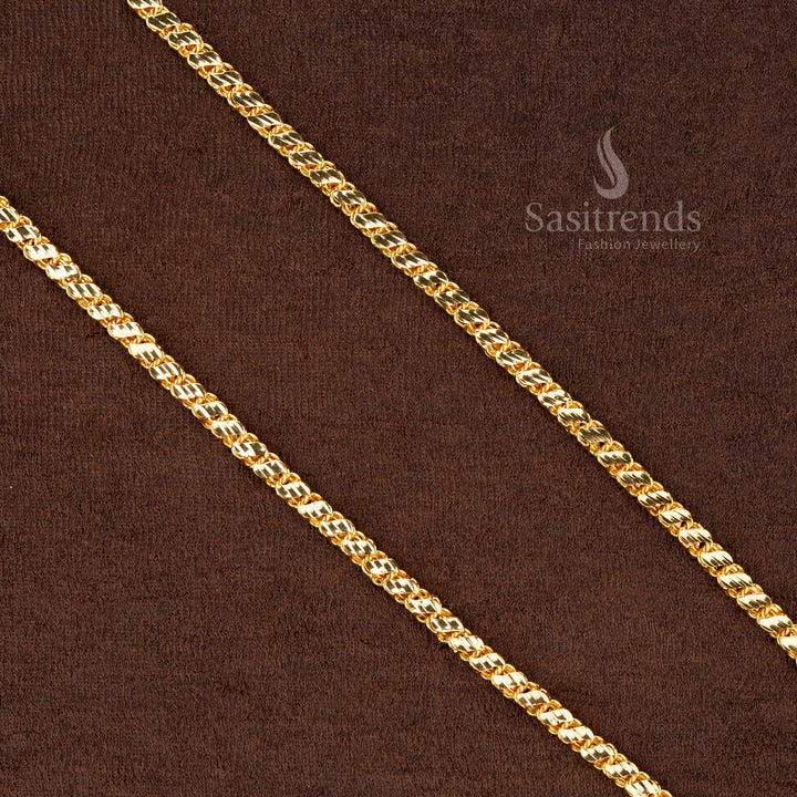 Sleek micro gold plated chain with an S-shaped design, perfect for a modern and stylish look - Sasitrends
