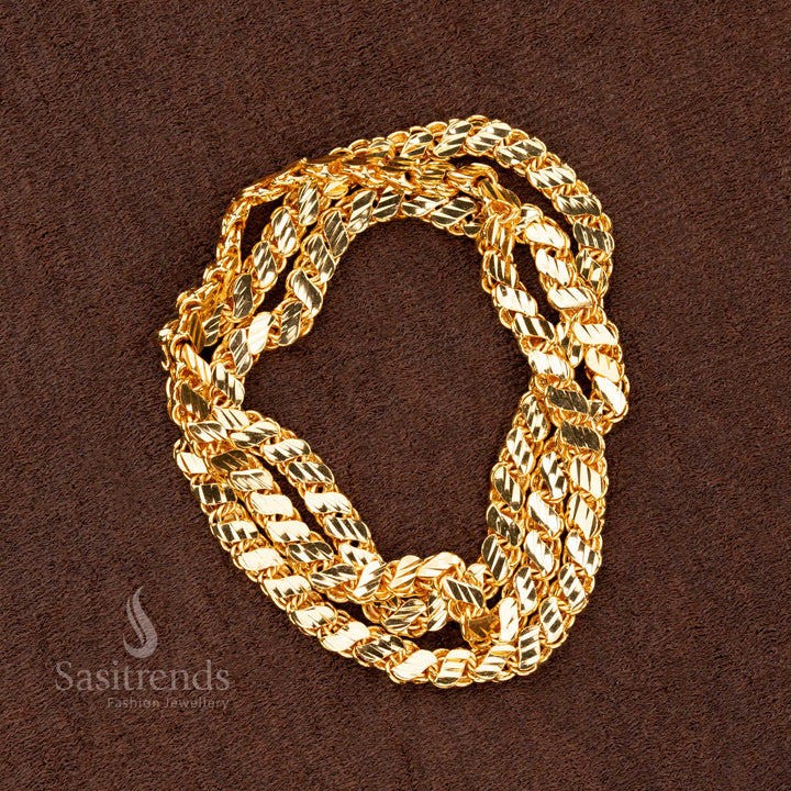 Sleek micro gold plated chain with an S-shaped design, perfect for a modern and stylish look - Sasitrends