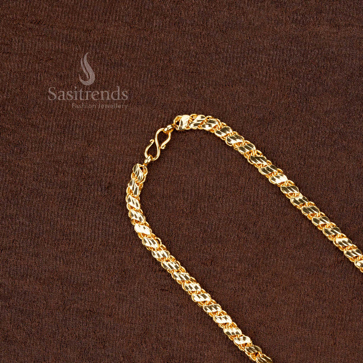 Sleek micro gold plated chain with an S-shaped design, perfect for a modern and stylish look - Sasitrends