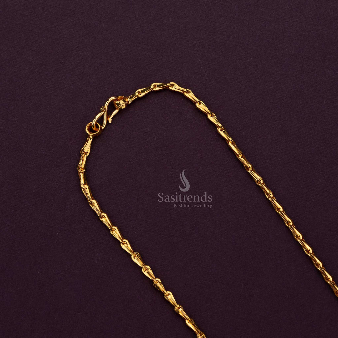 Guaranteed Micro Gold Plated Wheat (Gothumai) Chain Sasitrends