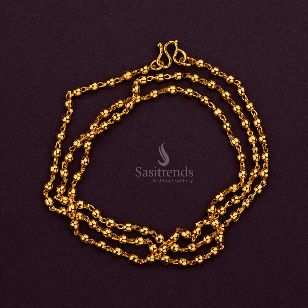 Traditional guaranteed one gram micro gold plated single ball chain -Sasitrends