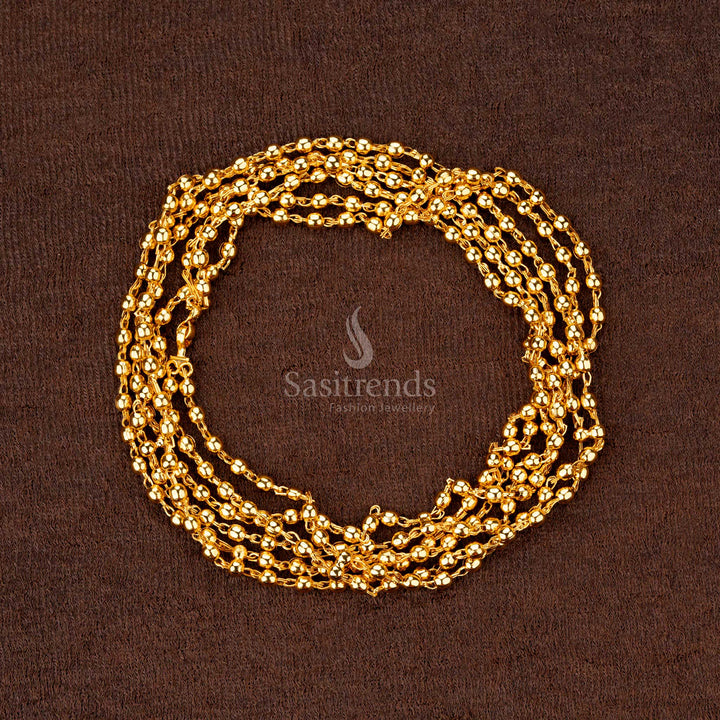 Traditional guaranteed one gram micro gold plated single Layer ball chain -Sasitrends