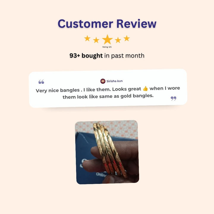 Guaranteed Micro gold plated bangles model image - Sasitrends