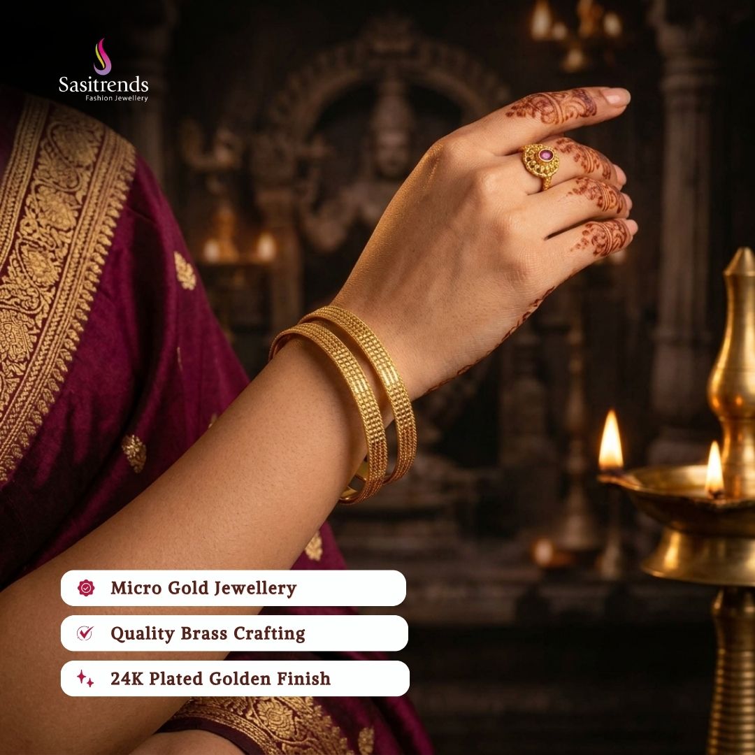 Guaranteed Micro gold plated bangles model image - Sasitrends