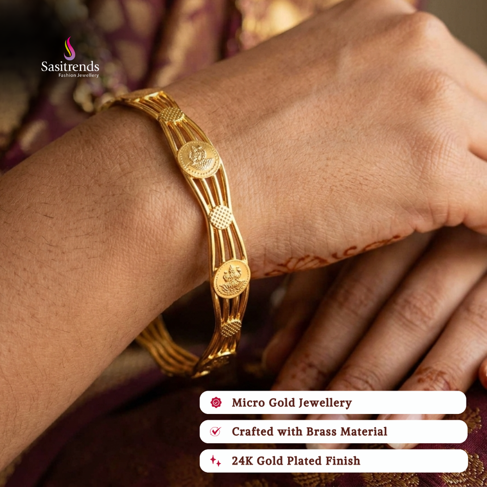 Guaranteed real gold look 24k micro gold plated bangles model image - Sasitrends