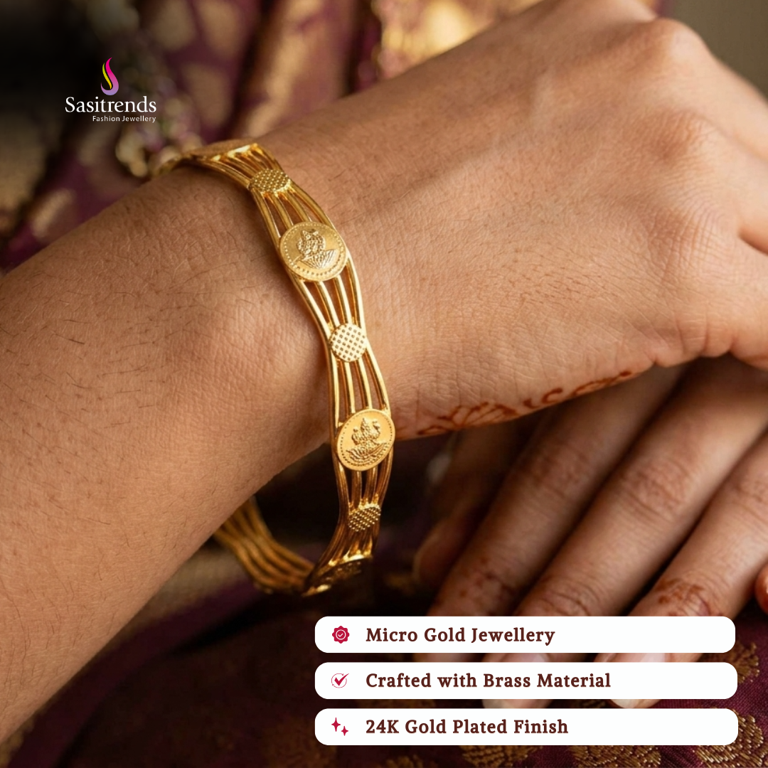 Guaranteed real gold look 24k micro gold plated bangles model image - Sasitrends
