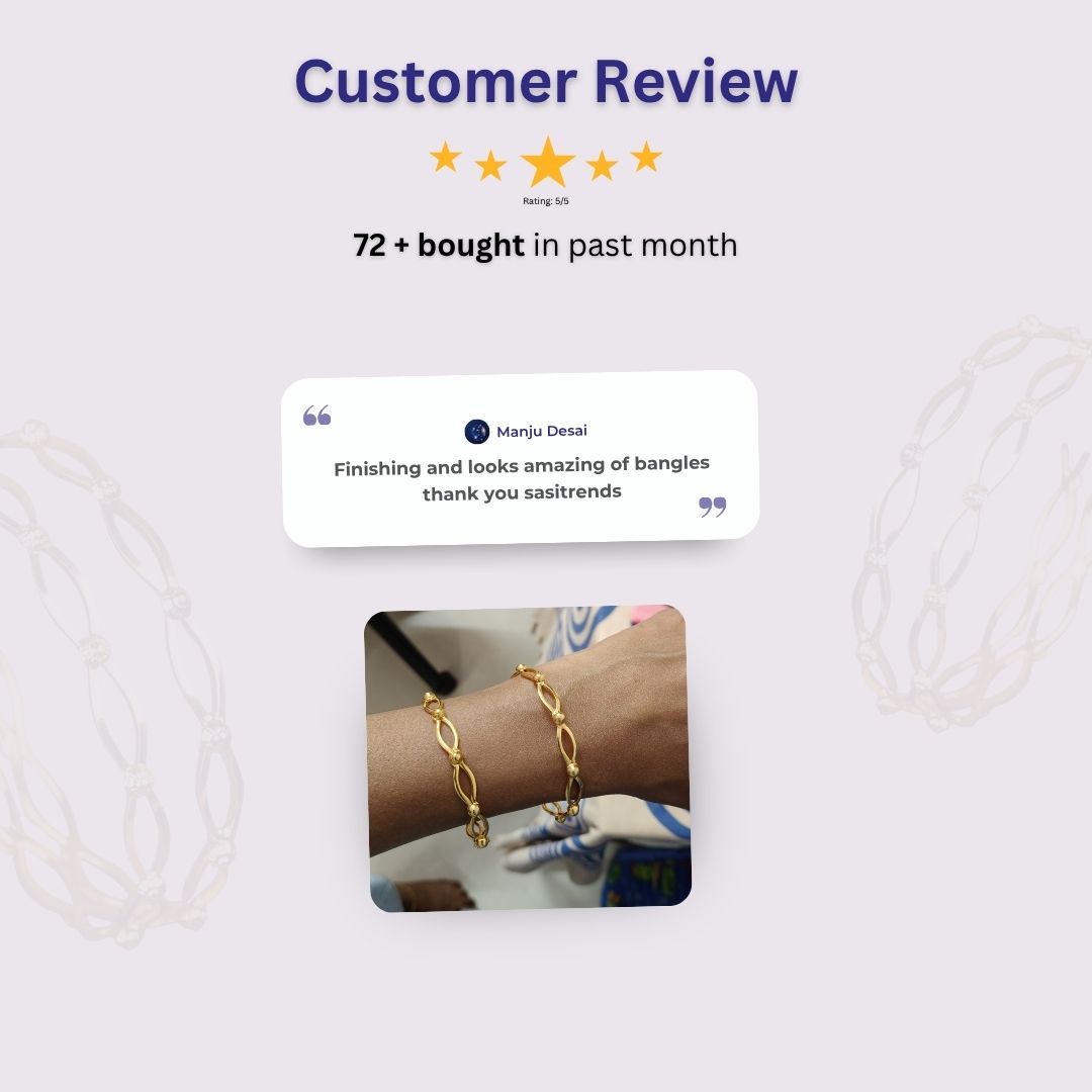 Guaranteed Micro gold plated bangles review image - Sasitrends 