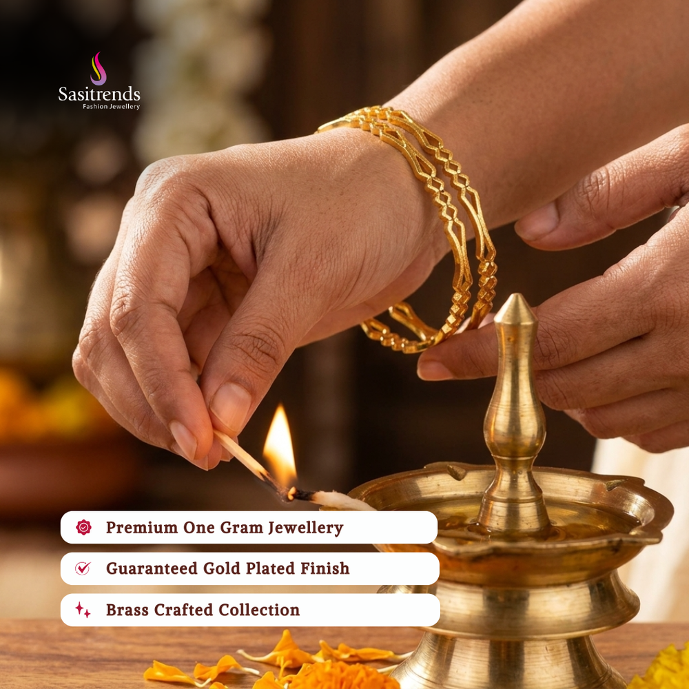 Guaranteed real gold look 24k micro gold plated bangles model image - Sasitrends