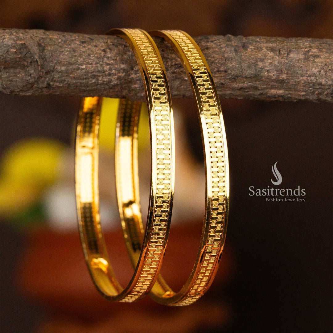 One Gram Gold Micro Gold Plated Plain Kada Bangles Sasitrends Online Shopping - Sasitrends