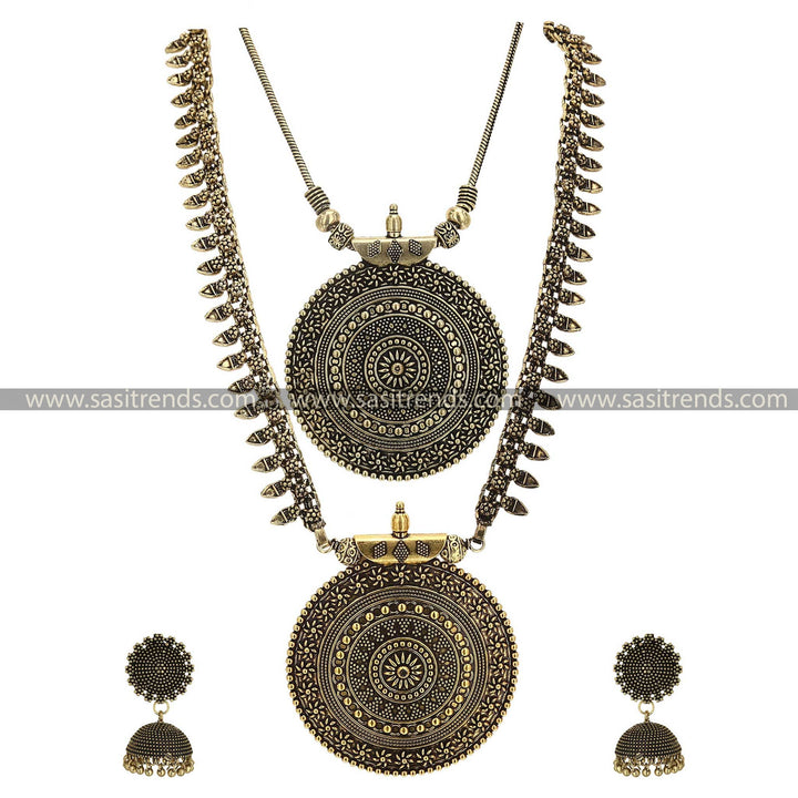 Niranjana Antique Gold Haram and Jhumka Combination Sasitrends Online Shopping