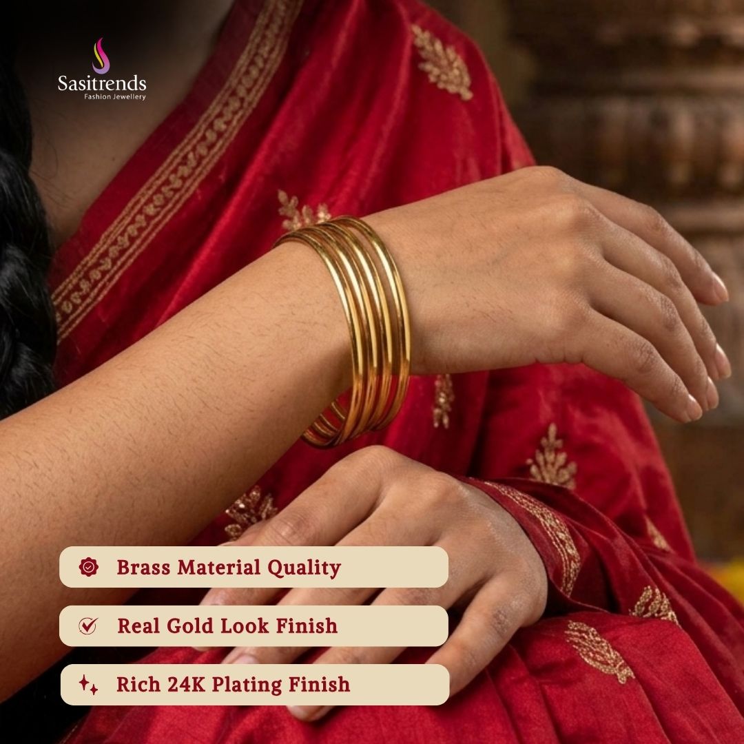 Micro Gold Plated Bangel Model Image - Sasitrends