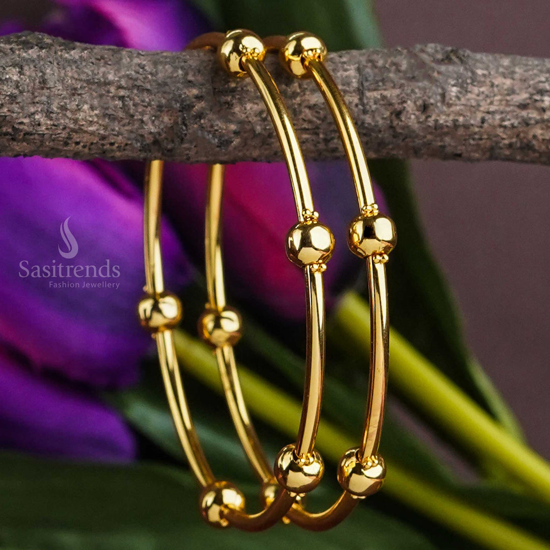 Traditional Kappu Bangle Pair | 1 Gram Micro Gold Plated