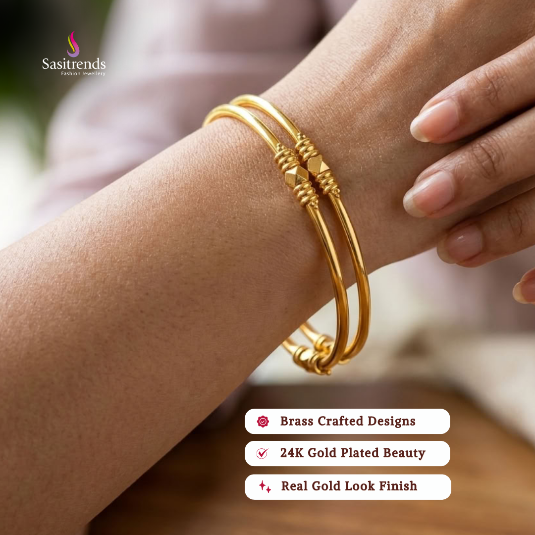 Real gold look guaranteed 24k micro gold plated bangles - Sasitrends