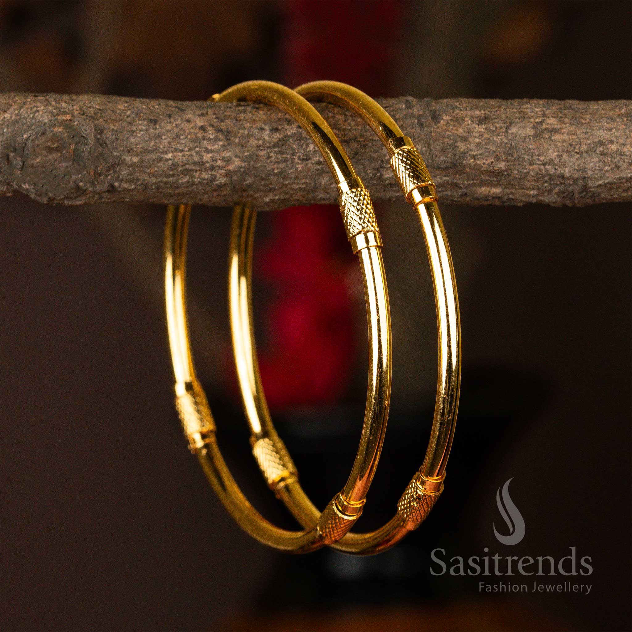 Traditional Wear One Gram Micro Gold Plated Daily Wear Bangles Sasitrends Online Shopping