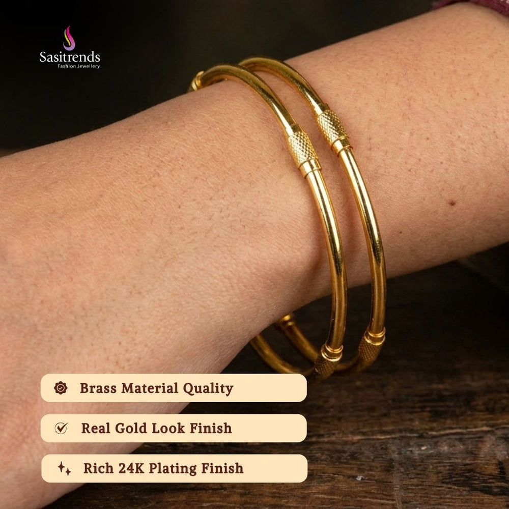Micro Gold Plated Bangle Model Image - Sasitrends