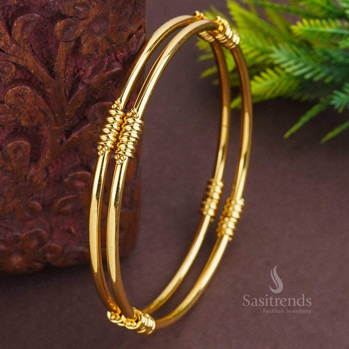 Trendy Traditional Bangle Pair | 24K Gold Plated | Finely Crafted