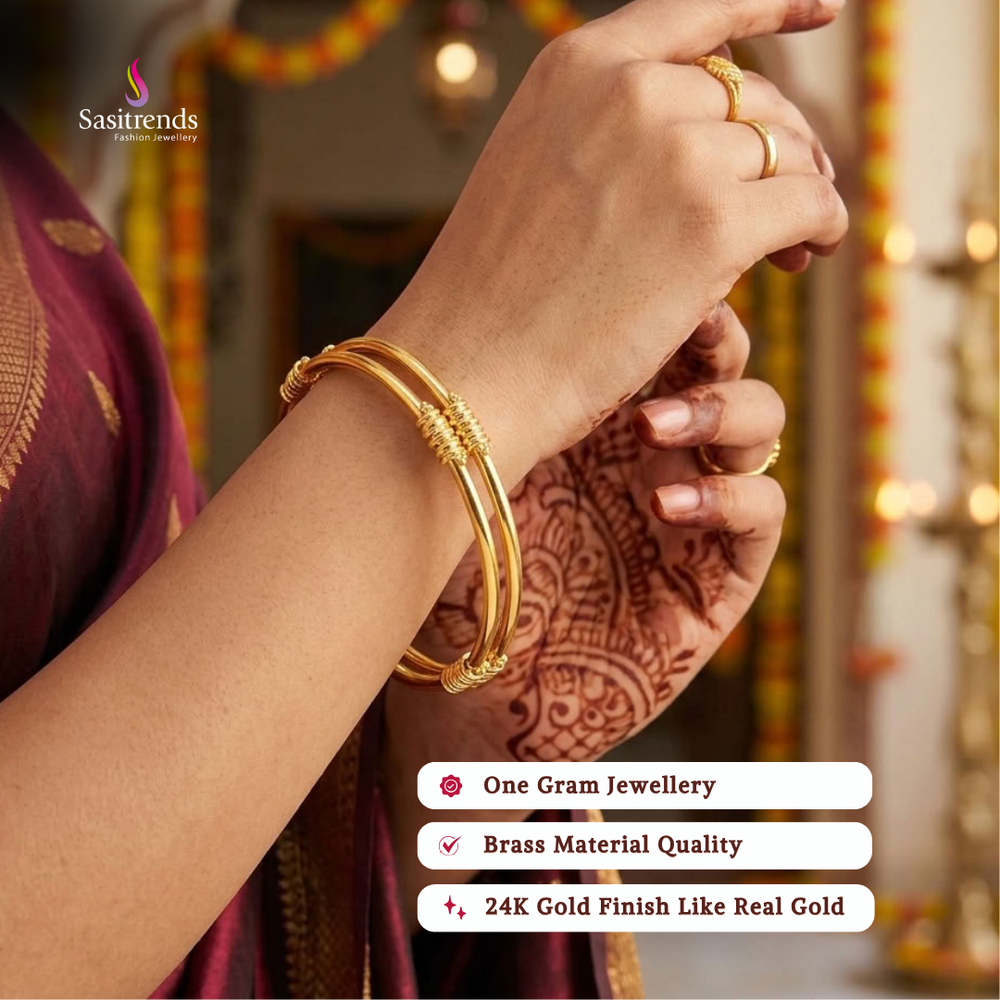 Real gold look guaranteed 24k micro gold plated bangles - Sasitrends