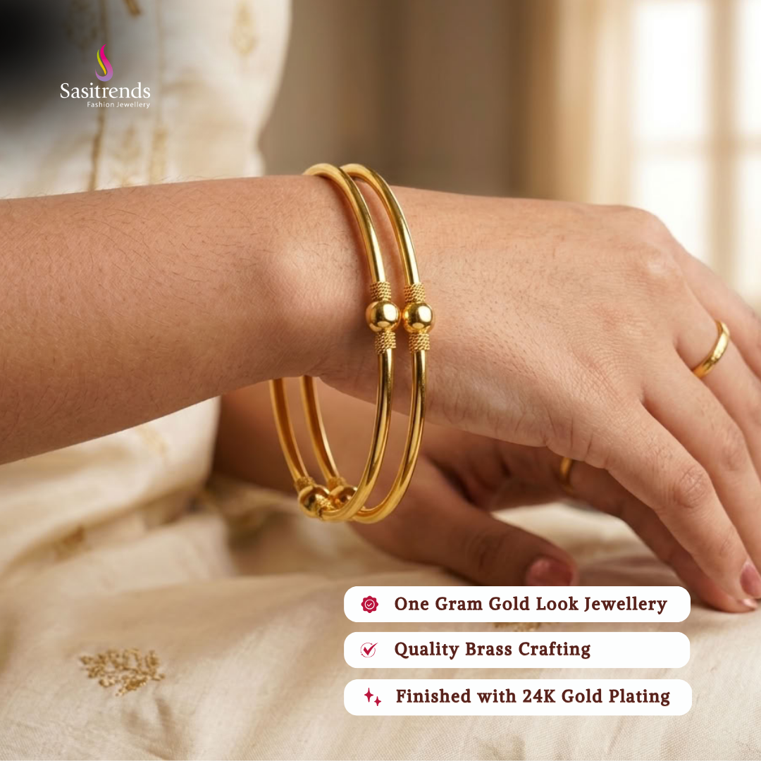 Real gold look guaranteed 24k micro gold plated bangles - Sasitrends