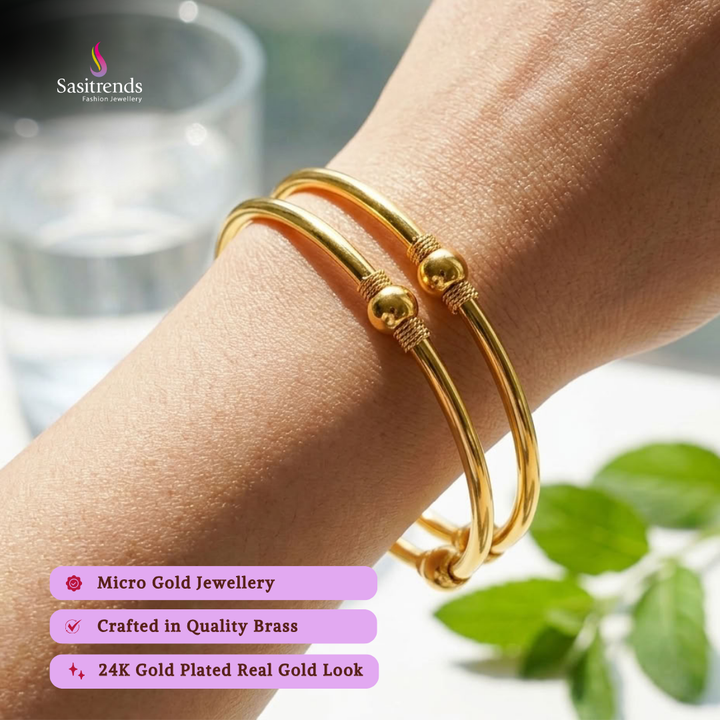 Real gold look guaranteed 24k micro gold plated bangles - Sasitrends