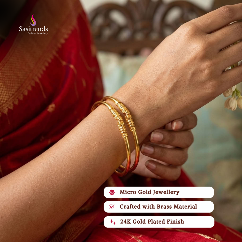 Real gold look guaranteed 24k micro gold plated bangles - Sasitrends