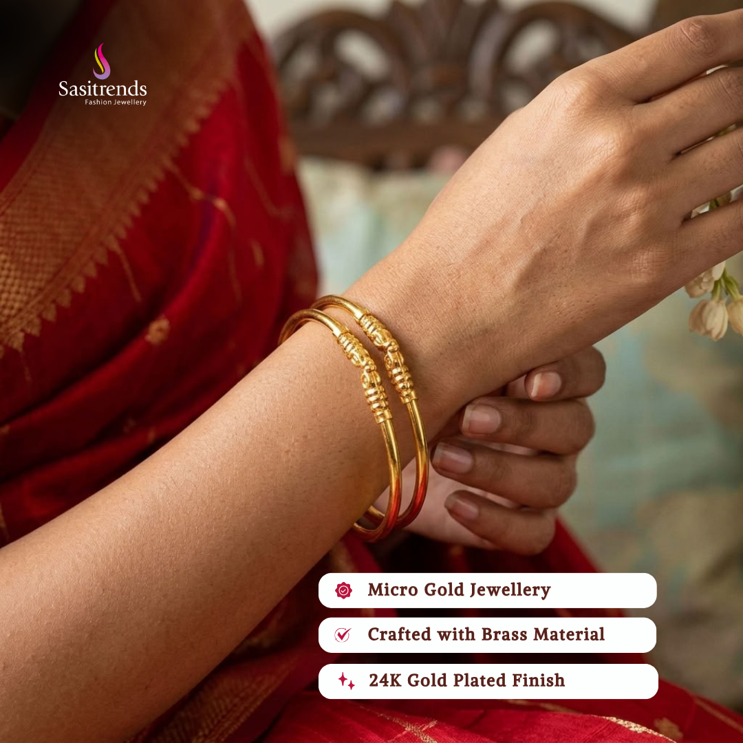 Real gold look guaranteed 24k micro gold plated bangles - Sasitrends