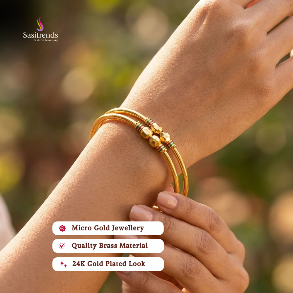 Real gold look guaranteed 24k micro gold plated bangles - Sasitrends