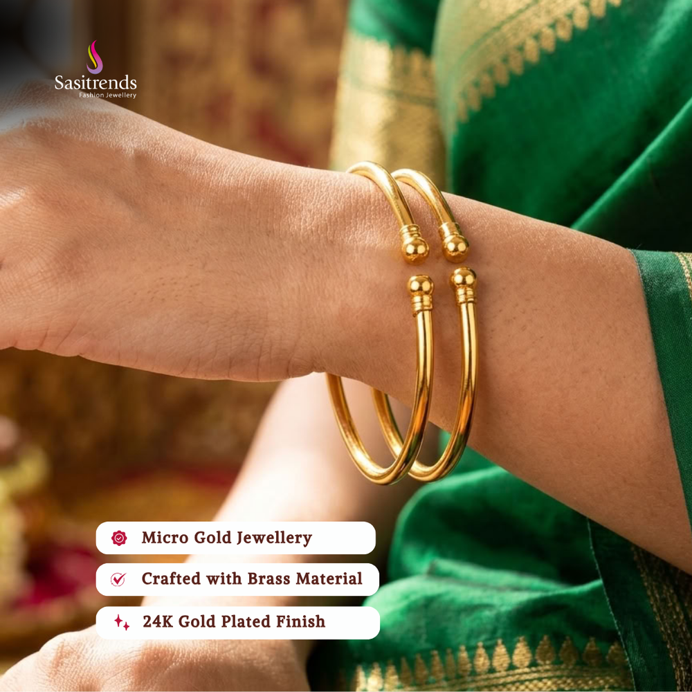 Real gold look guaranteed 24k micro gold plated bangles - Sasitrends