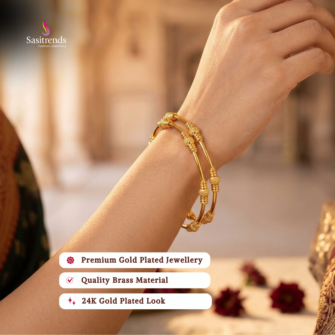 Real gold look guaranteed 24k micro gold plated bangles - Sasitrends