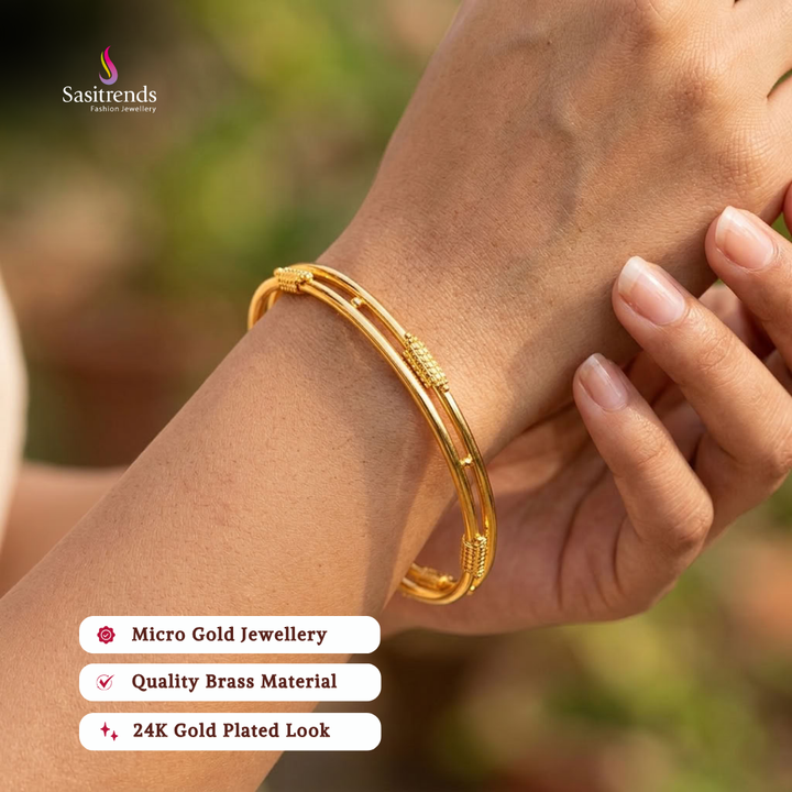 Real gold look guaranteed 24k micro gold plated bangles - Sasitrends