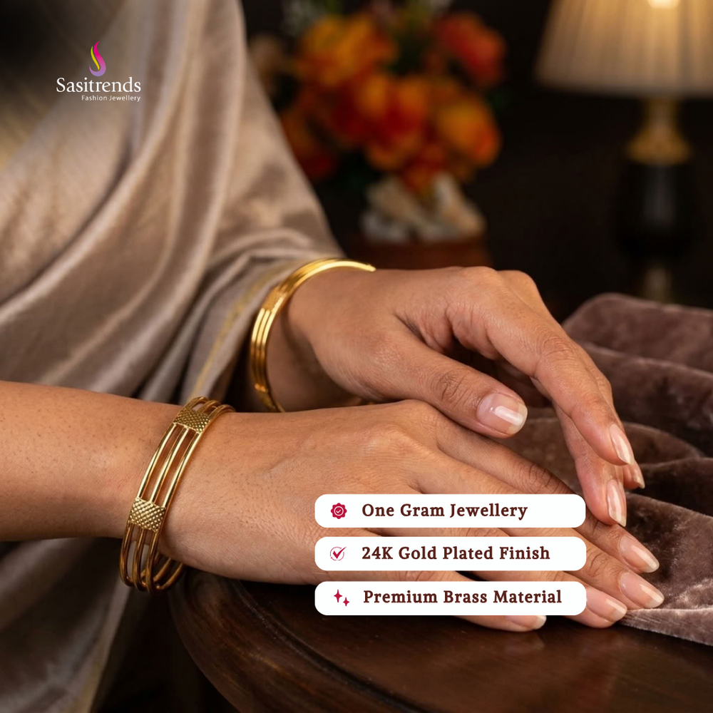 Real gold look guaranteed 24k micro gold plated bangles - Sasitrends