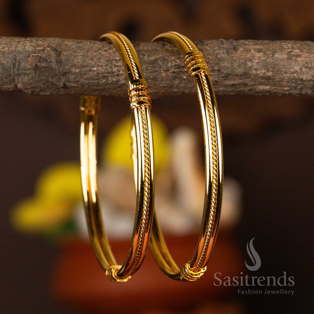 Bridal One Gram Gold Kada Bangles With Price Simple One Gram Gold