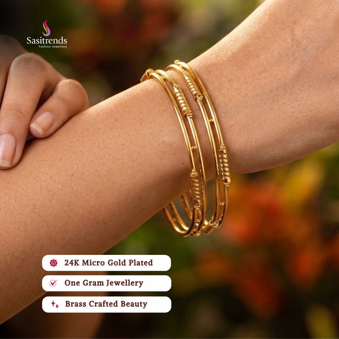 Real gold look guaranteed 24k micro gold plated bangles - Sasitrends